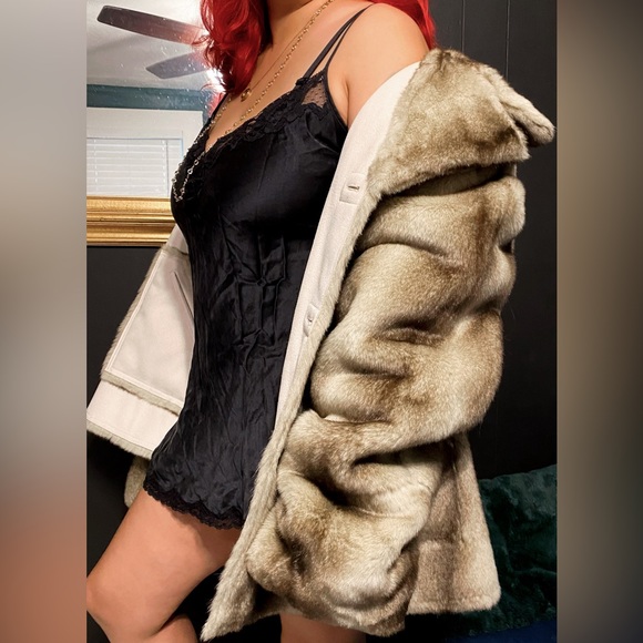 Dennis by Dennis Basso Reversible Faux Fur Coat Size L - Picture 4 of 10